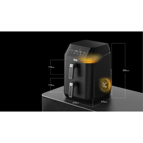 Smart Dual-Basket Air Fryer with Touch Screen and Overheat Protection